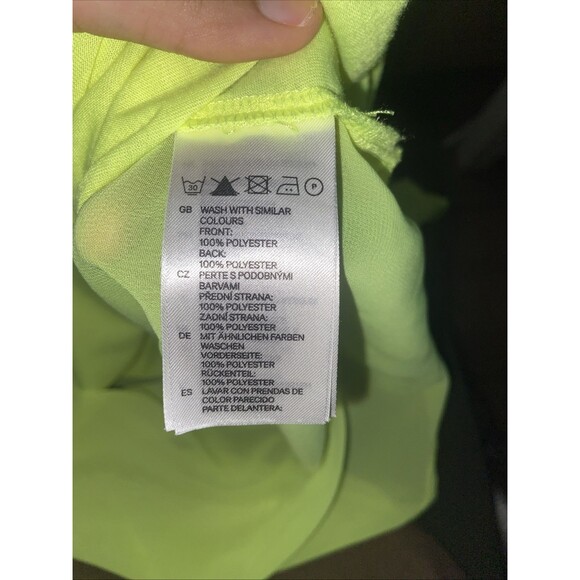 H&M Bright Neon Yellow Tank Top with Sheer Back – Size Small - Picture 7 of 7